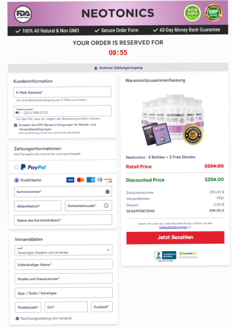 Secure 256-bit SSL encrypted payment gateway for Neotonics orders