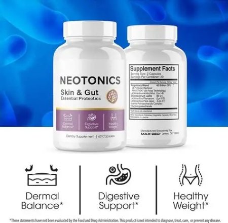 Neotonics probiotic gummies for skin and gut health